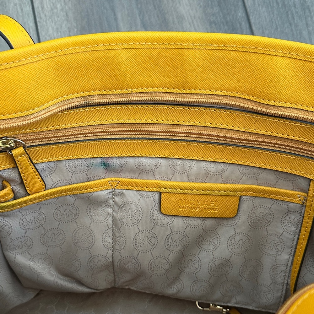 Michael Kors Bright Yellow Saffiano Leather Tote - Picture 4 of 6